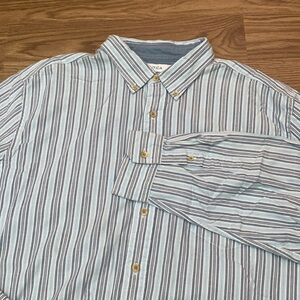 Nautica Shirt Mens Size XXL  Blue  Striped Casual Button Down Long Sleeve COTTON